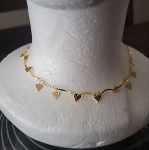 Gold heart Choker